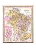1850 Mitchell Map of Brazil, -1849, 1849 - various sizes