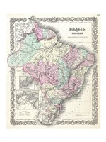 1855 Colton Map of Brazil 1855, 1855 - various sizes