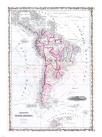 1861 Johnson Map of South America Fine Art Print