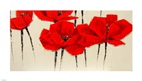 Abstract Red Poppies Framed Print
