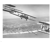 U.S. Army Air Corps Curtiss B-2 Condor bombers flying over Atlantic City Fine Art Print