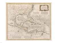 1720 Map of the West Indies Fine Art Print