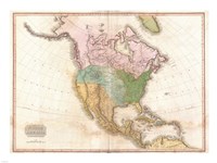 1818 Pinkerton Map of North America Fine Art Print