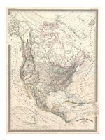 1857 Dufour Map of North America Fine Art Print