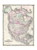 1862 Johnson Map of North America Fine Art Print