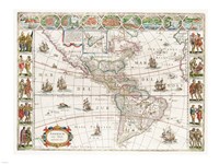 Americae nova Tabula - Map of North and South America Fine Art Print