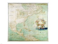 Claude Bernou Carte de lAmerique septentrionale Fine Art Print