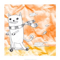 Skateboarding Cat II Fine Art Print