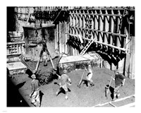 Concrete workers on the Hoover dam Fine Art Print