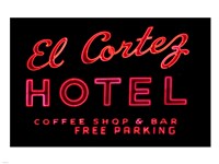 Historic El Cortez Hotel neon sign, Freemont Street, Las Vegas Fine Art Print