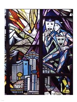 Stained glass window in the Guardian Angel Cathedral, Las Vegas, Nevada Fine Art Print
