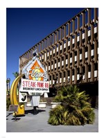 The Flame Restaurant sign Freemont street Las Vegas Framed Print