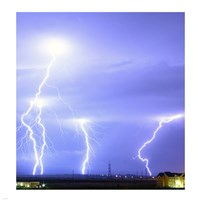 Lightning over Oradea Romania Fine Art Print
