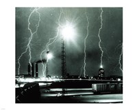 Lightning storm over Boston - 1967 Fine Art Print