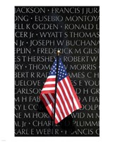 American flag at Vietnam Veterans Memorial Fine Art Print