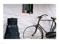 Bicycle leaning against a wall, Boyne Valley, Ireland Fine Art Print