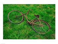 High angle view of an old bicycle Fine Art Print