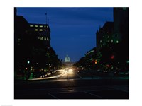 Traffic on a road, Washington, D.C., USA Framed Print