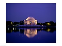 Jefferson Memorial Lit At Dusk, Washington, D.C., USA Fine Art Print