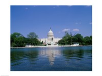 Pond in front of the Capitol Building, Washington, D.C., USA Fine Art Print