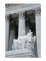 Statue at a government building, US Supreme Court Building, Washington DC, USA Fine Art Print