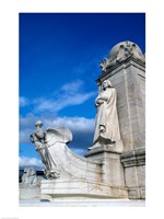 Statue of Christopher Columbus in front of railroad station, Union Station, Washington DC, USA Fine Art Print