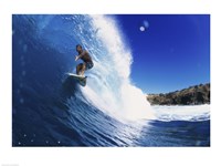 Surfing - Action shot Framed Print