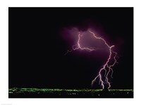 Lightning over a city Fine Art Print