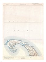 1900 U.S. Geological Survey Map of Provincetown, Cape Cod, Massachusetts 1900 Fine Art Print