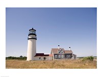 Lighthouse in a field, Cape Cod Lighthouse (Highland), North Truro, Massachusetts, USA Fine Art Print