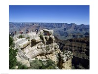 High angle view of tourists at an observation point, Grand Canyon National Park, Arizona, USA Fine Art Print