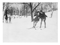 Learning to Ski, Quebec Fine Art Print