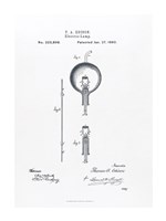 Thomas Edison light bulb original patent drawing Fine Art Print