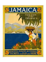 Jamaica, the gem of the tropics, travel poster, 1910 Fine Art Print