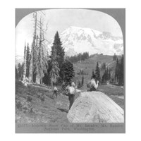 Washington - Mount Rainier - resting at Camp Muir, before Gibralter Rock 1922 Fine Art Print