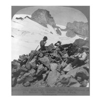 Washington - Mount Rainier Toiling up a snowfield Framed Print