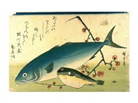 Hiroshige A Shoal of Fishes Fugu Yellowtail Fine Art Print