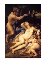 Correggio - Venus and Cupid with a Satyr Fine Art Print