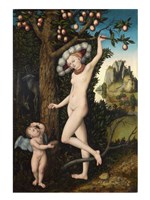 Lucas Cranach the Elder - Cupid complaining to Venus Fine Art Print