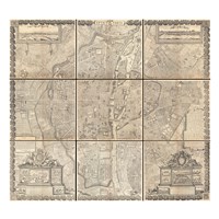 1652 Gomboust 9 Panel Map of Paris, France Fine Art Print