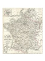 1852 Levasseur Map of France Fine Art Print