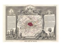 1852 Levasseur Map of the Department de la Seine Framed Print