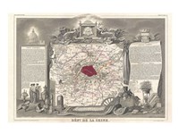 1852 Levasseur Map of the Department de la Seine Fine Art Print