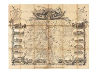 1865 Madeleine Map Pocket Map of Vichy, France Fine Art Print