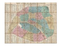 1867 Logerot Map of Paris, France Fine Art Print