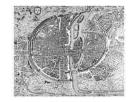 Map of Paris circa 1550 Fine Art Print