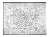 Paris map circe 1739 Fine Art Print