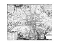 Plan de Paris - gray Fine Art Print