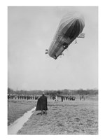 Blimp, Zeppelin, In Flight Framed Print