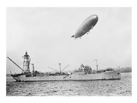 U.S.S. Patoka and Shenandoah Blimp Overhead Fine Art Print